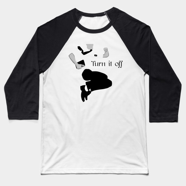 The book of mormon musical Turn it off Baseball T-Shirt by Bookishandgeeky